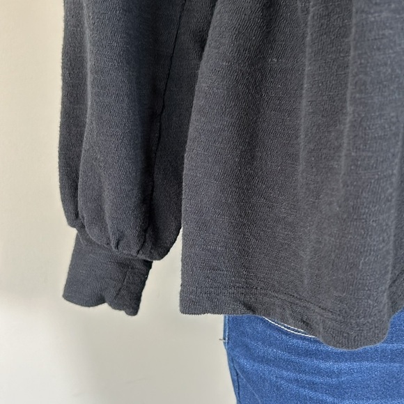 Anthropologie Pilcro Long Sleeve Babydoll Top Black Long Sleeve Boho Shirt Sz XS - Picture 7 of 16